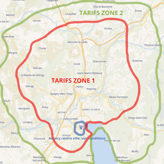 carte avec les zones d'intervention de la Wild Patrol: zone 1 et zone 2